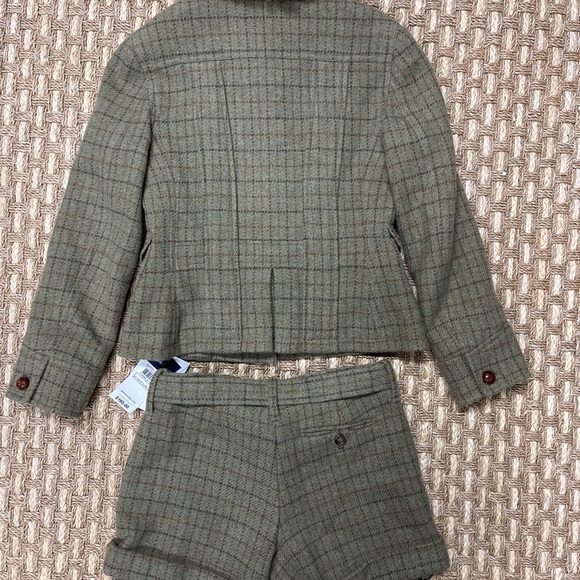 Ralph Lauren Tweed Lined French Blazer Shorts Wool Blend Girl Sz 8 Made In Italy - Picture 7 of 12